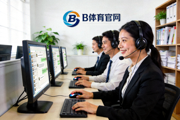 B体育官网客户服务团队工作场景图片 - 客服人员佩戴耳机提供在线服务的画面