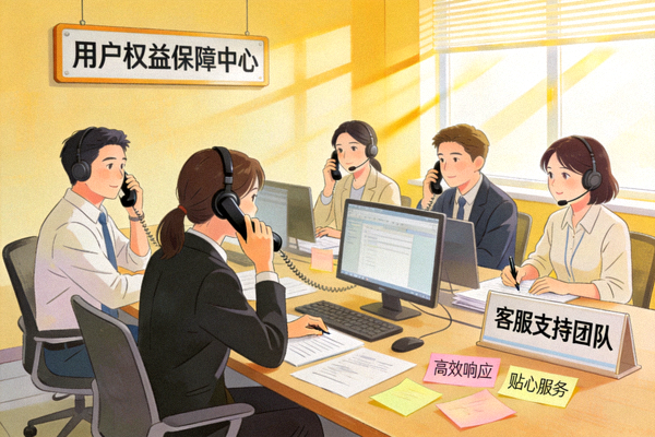 用户权益保障与客服支持团队工作场景配图